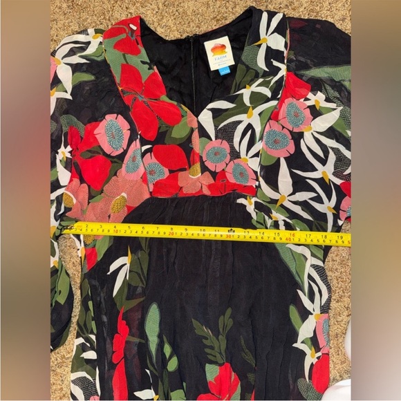 Farm Rio by Anthropologie Floral Long Sleeve Maxi Dress size small - Picture 9 of 10